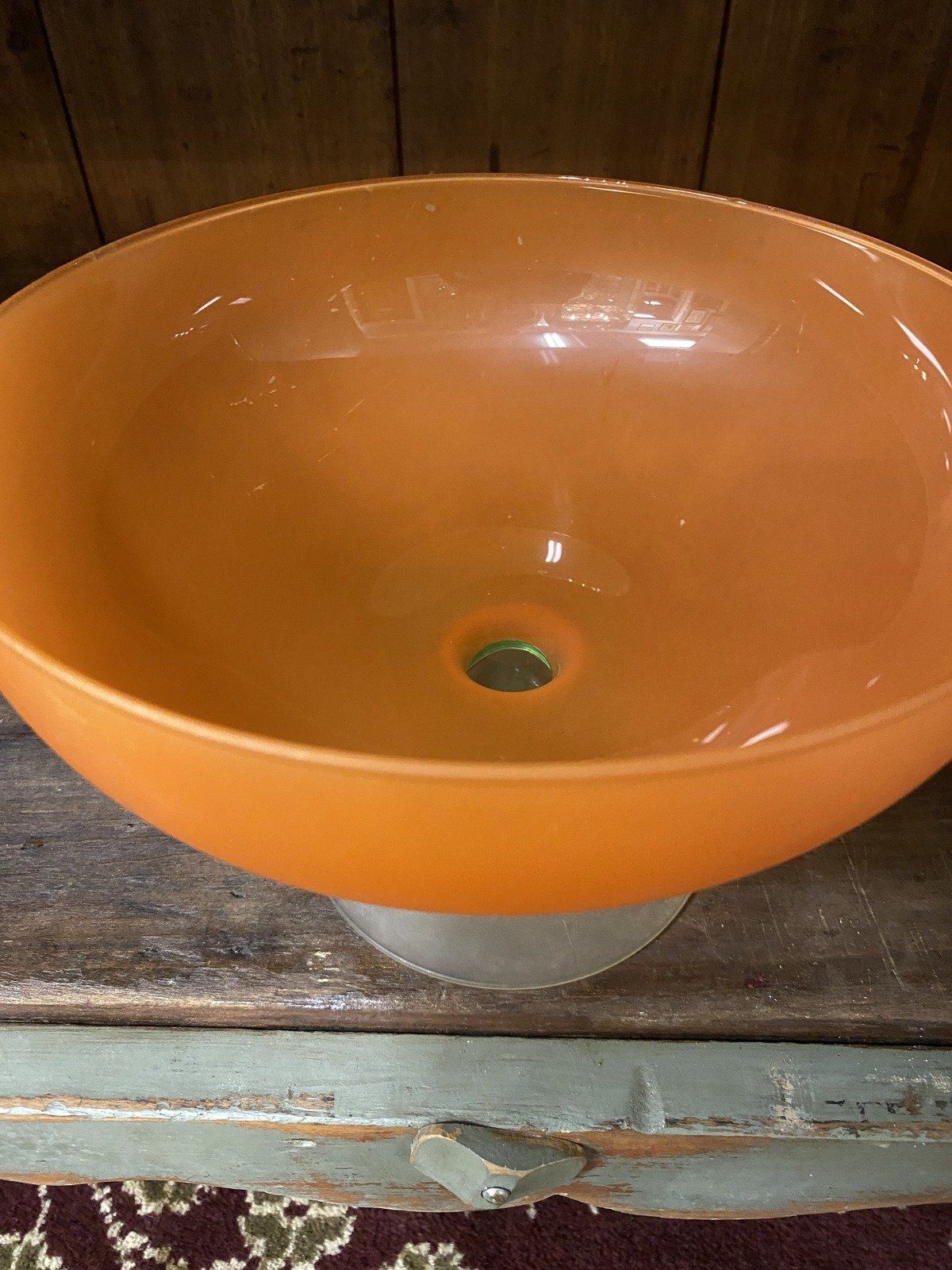 Vintage MCM Satin Trio Glass Mod Fruit Compote 7