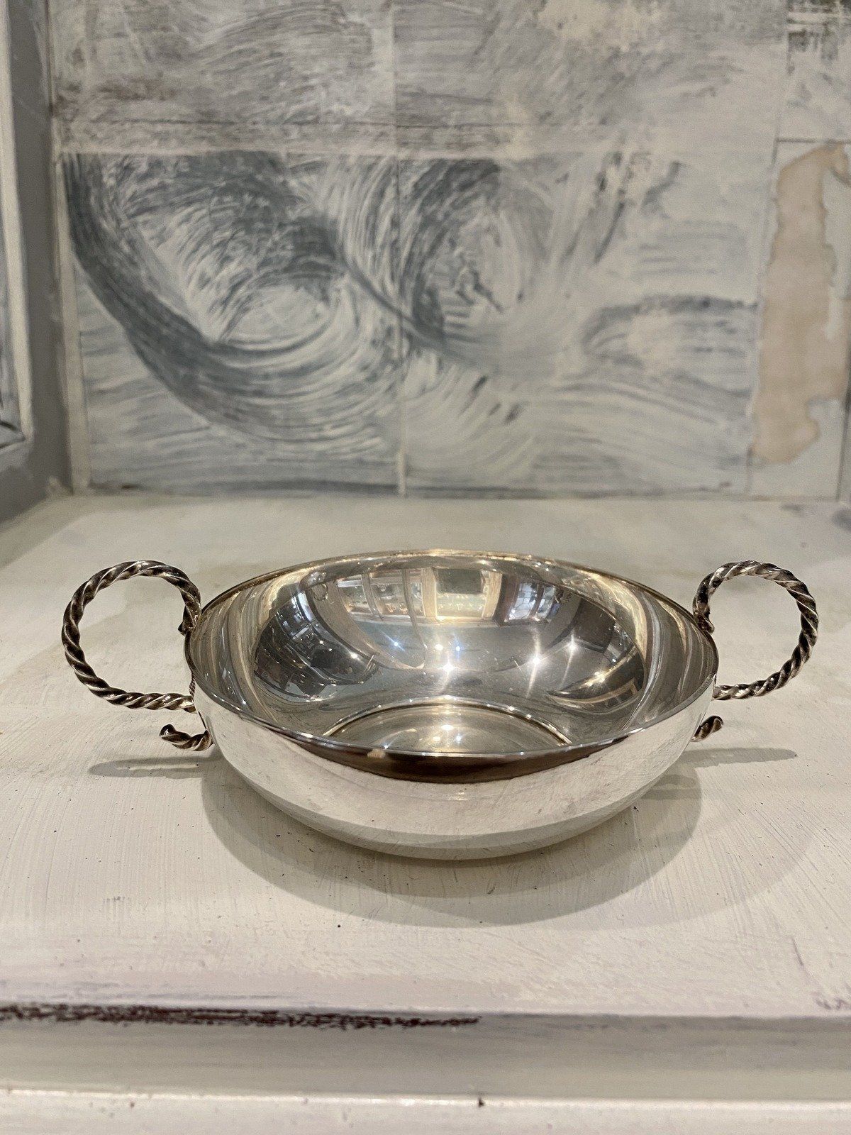 Gorham Sterling Silver Metropolitan Museum c.1690 Repro Cable Double Handle Salt Seller