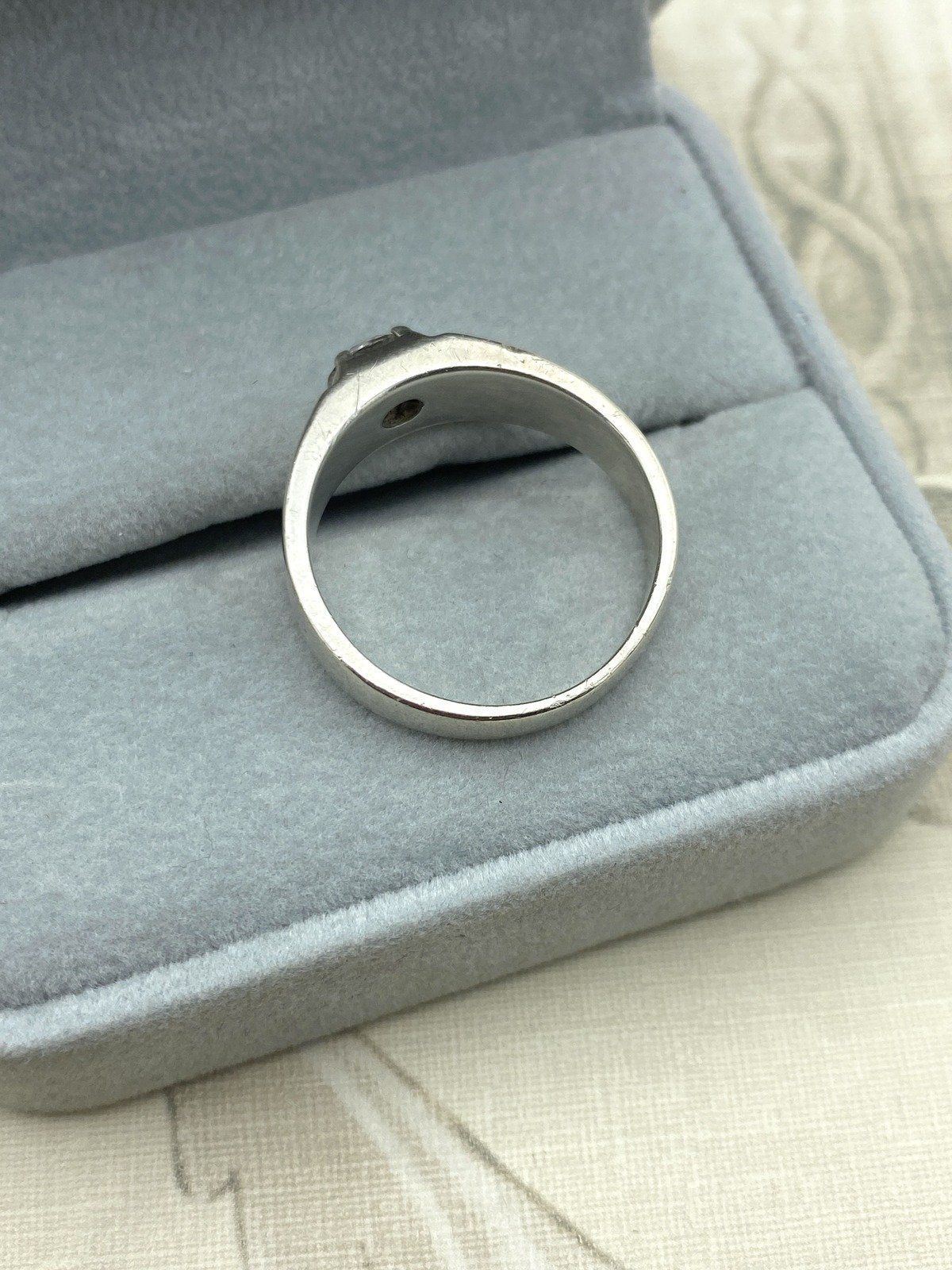 Handsome Sterling Silver Men's 1ct Moissonite Diamond Wedding Ring 4