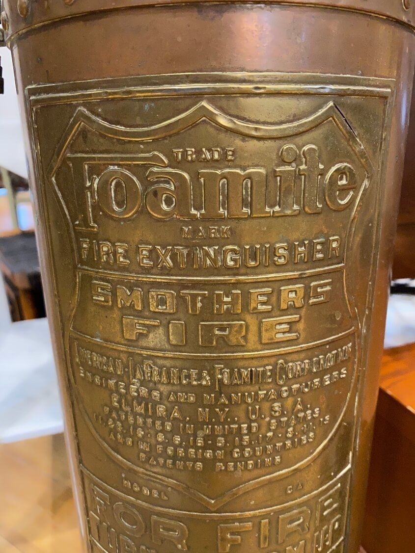 Vintage American LaFrance Foamite Copper Brass Fire Extinguisher Model CA 2
