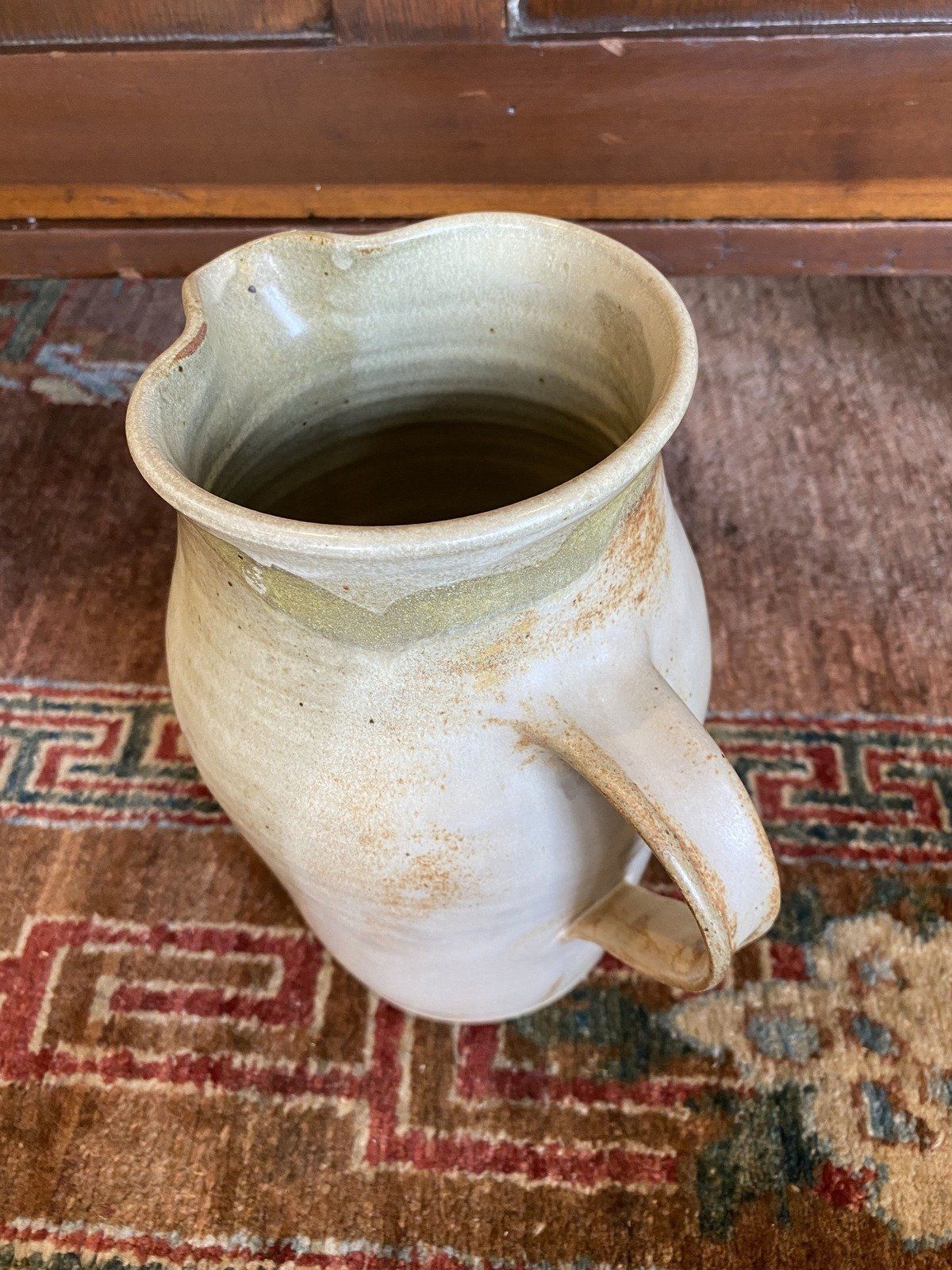 Vintage c.1987 MS Artist Pat Gavin Signed + Dated 9.5h Stoneware Pottery Pitcher 7