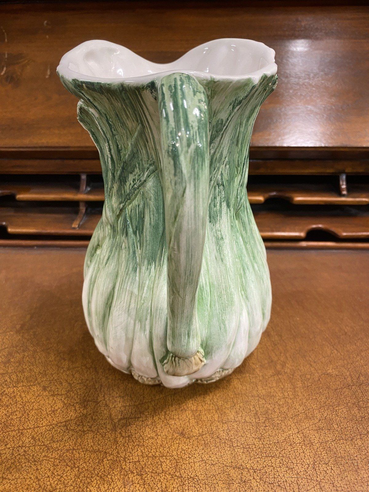 Italian Ceramic Majolica Scallion Drink Pitcher 9 8