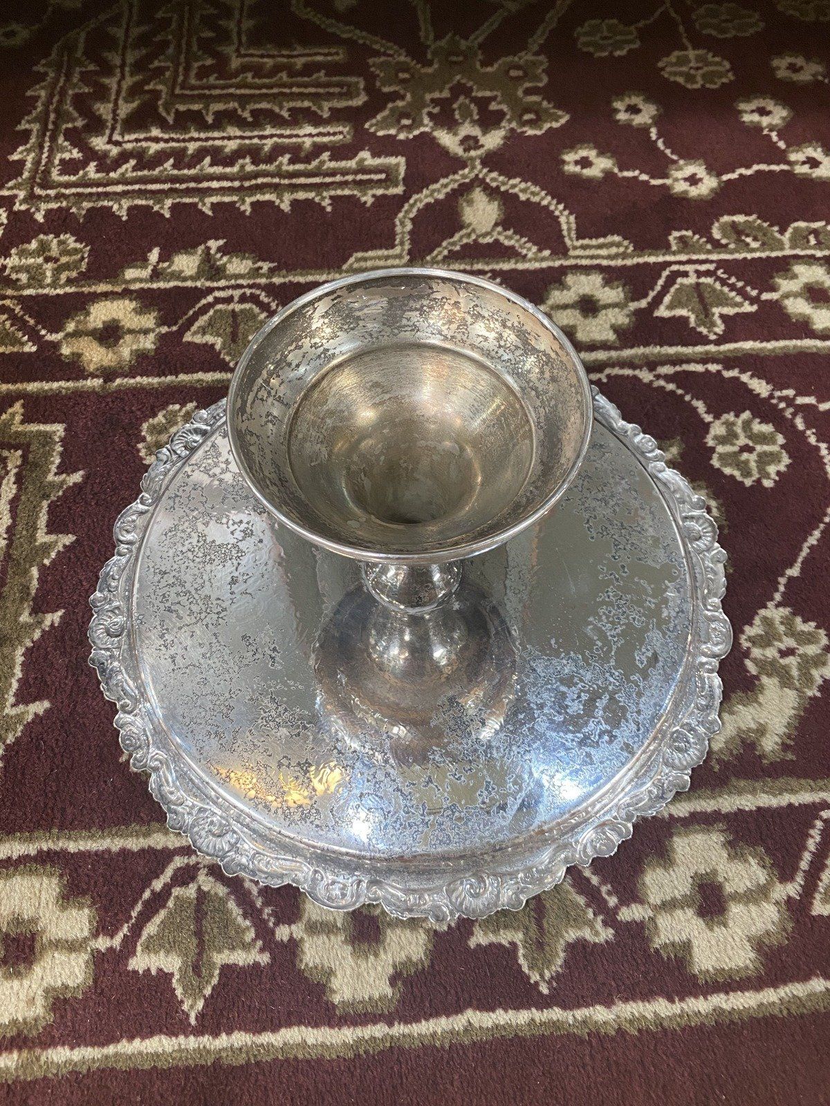 Vintage 10.5 Silver Plated Cake Stand #2515 2