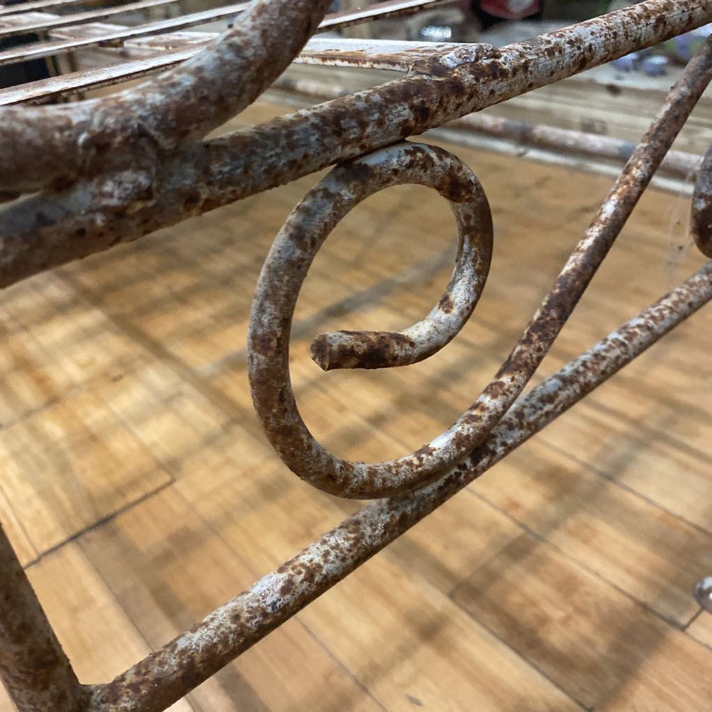 Weathered Outdoor Iron Bench 2