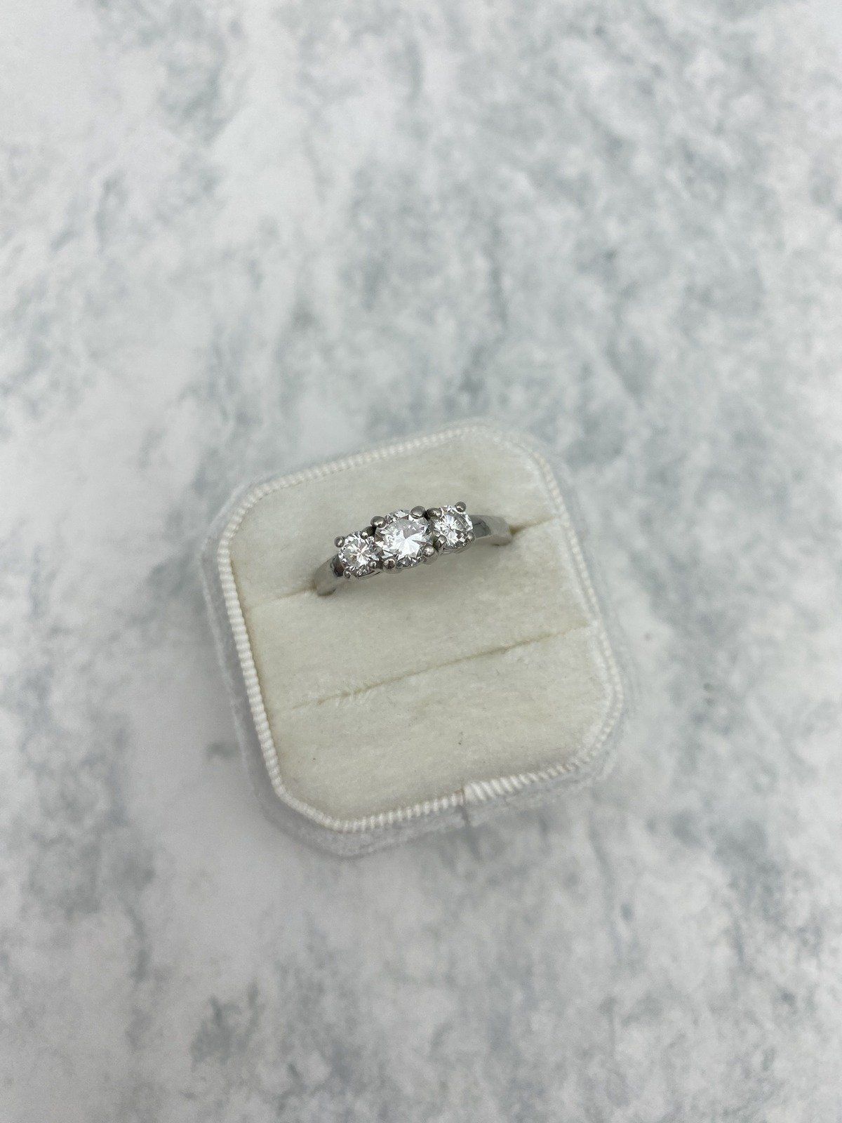 Classic Substantial Weight 14k White Gold 1.55ctw Round Diamond Engagement Ring w .75ct Center Round Stone 2