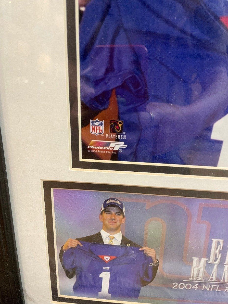 Framed Eli Manning Commemorative Draft Pick Photograph 3