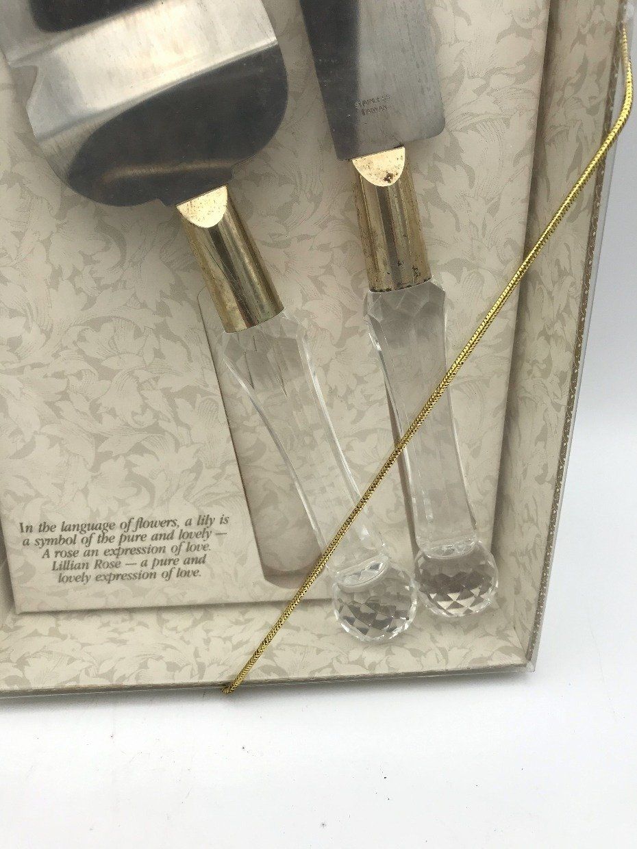 Vintage Glass Handled Cake Serving Utensils 3