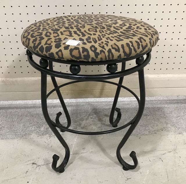 Leopard Print Top Modern Stool 2