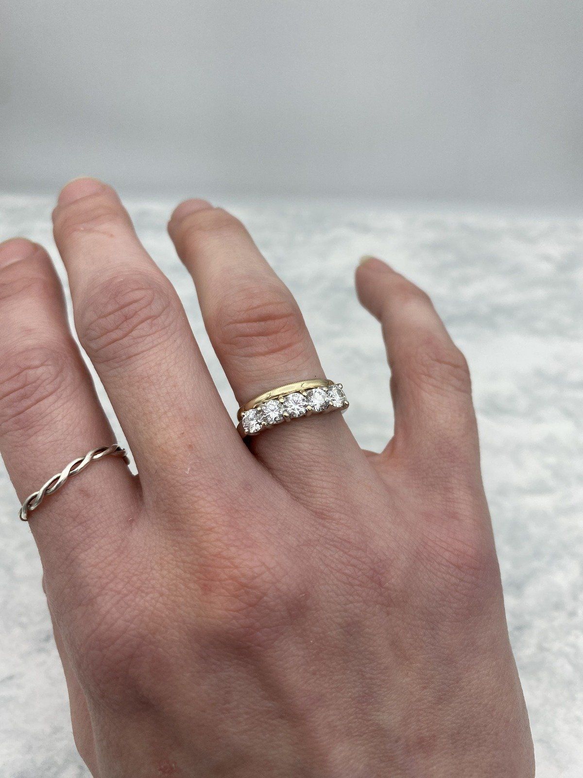 18k White Gold 1ctw Pave Set Ladies Diamond Ring Band 2