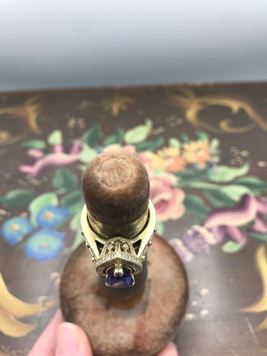 14k Gold 2.86ct Pear Cut Tanzanite + Diamond Ring 4