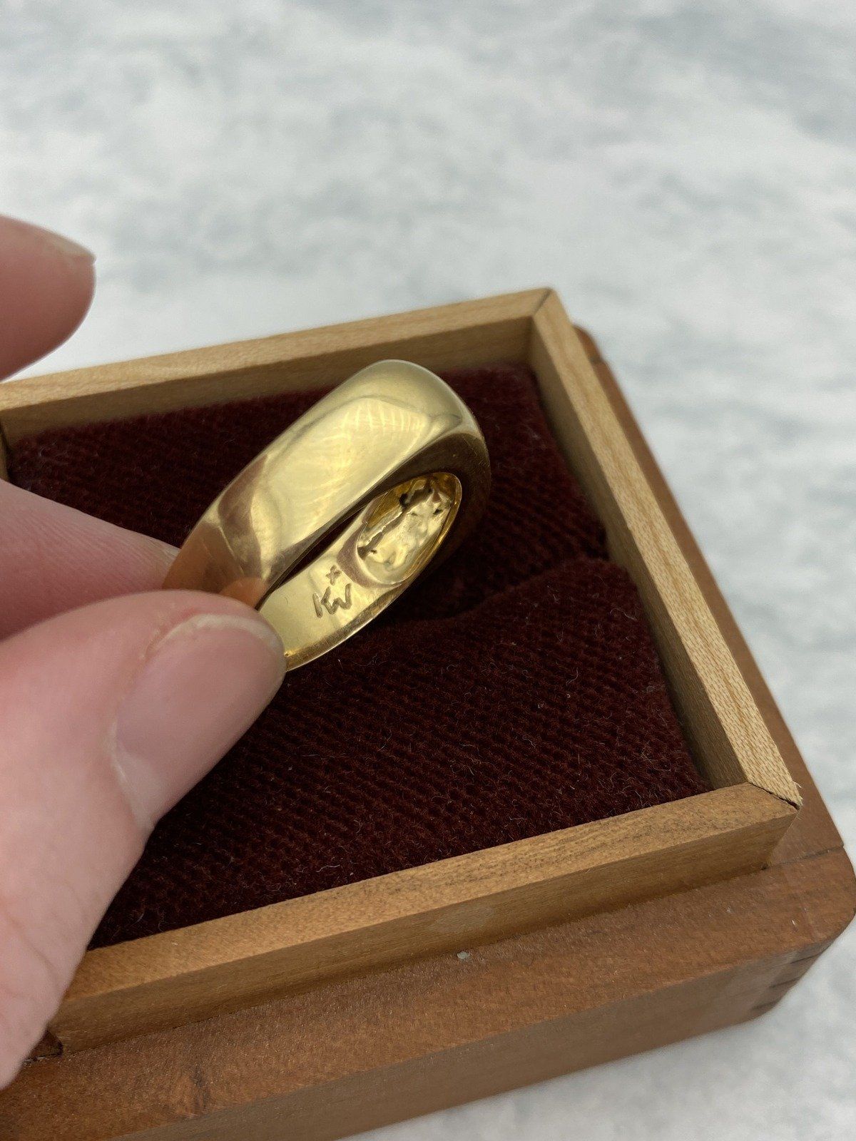 Friggin' Sick Custom Artist Signed c.1988 Vintage 18k Blobby Gold Signet Ring Band 9