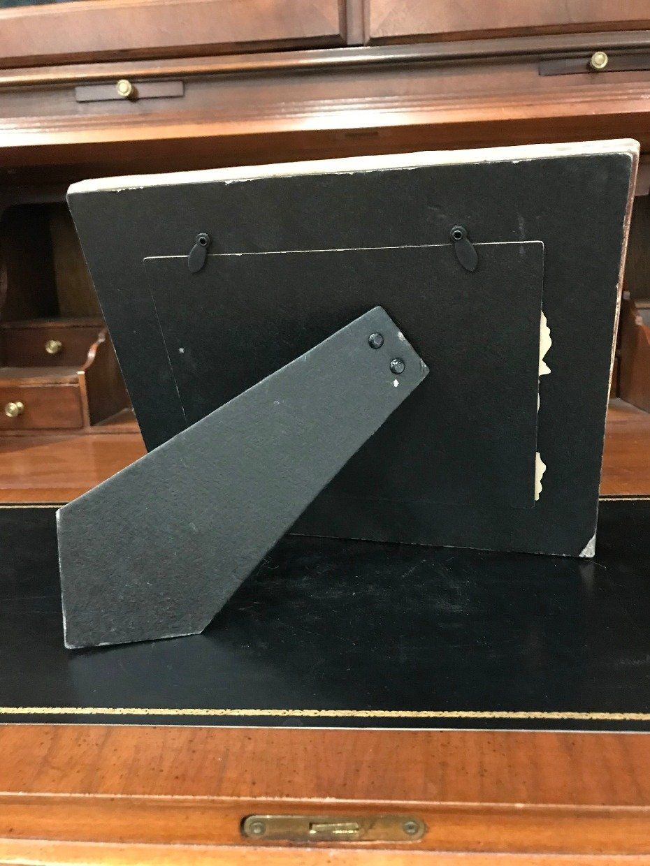 Tile Bordered Picture Frame w Antique Postcard 4