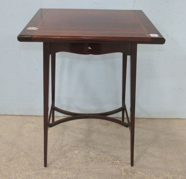 Small English Inlaid Top Game Table