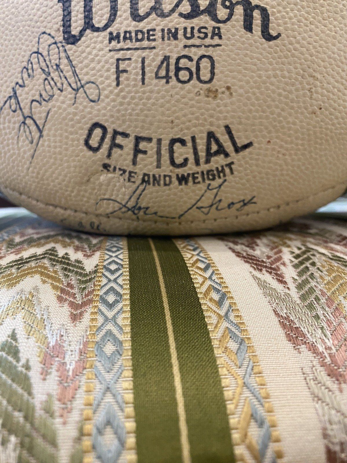 c.1966 Cleveland Browns Team Signed Football 30x Signatures 7