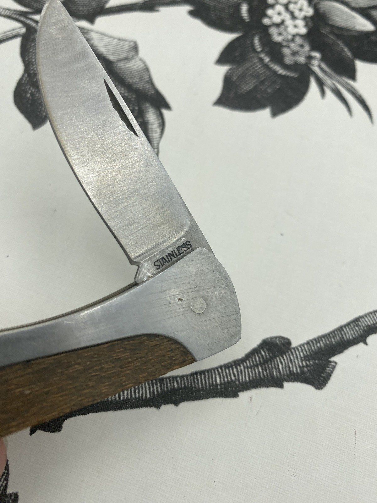 Stainless + Wood Pocket Knife 2