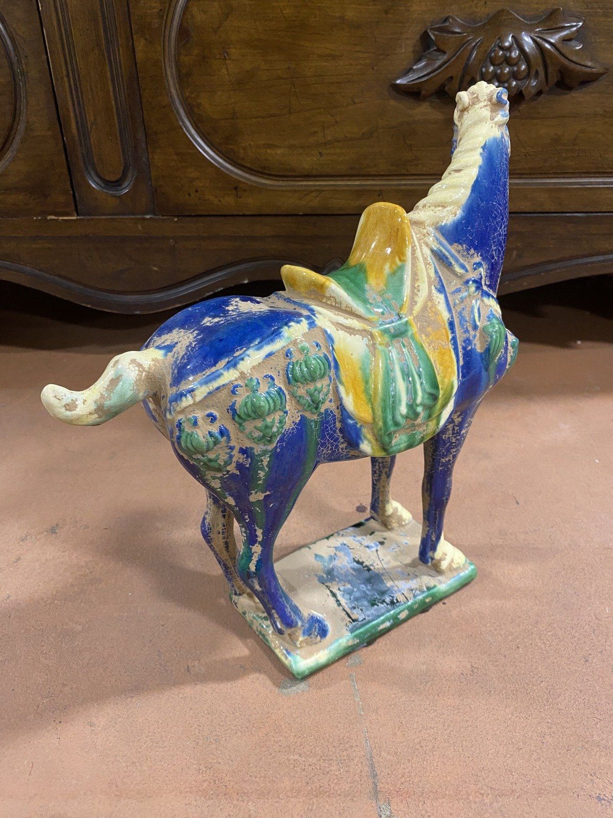 Ceramic Antique Vintage Repro Chinese Horse Statuette 9