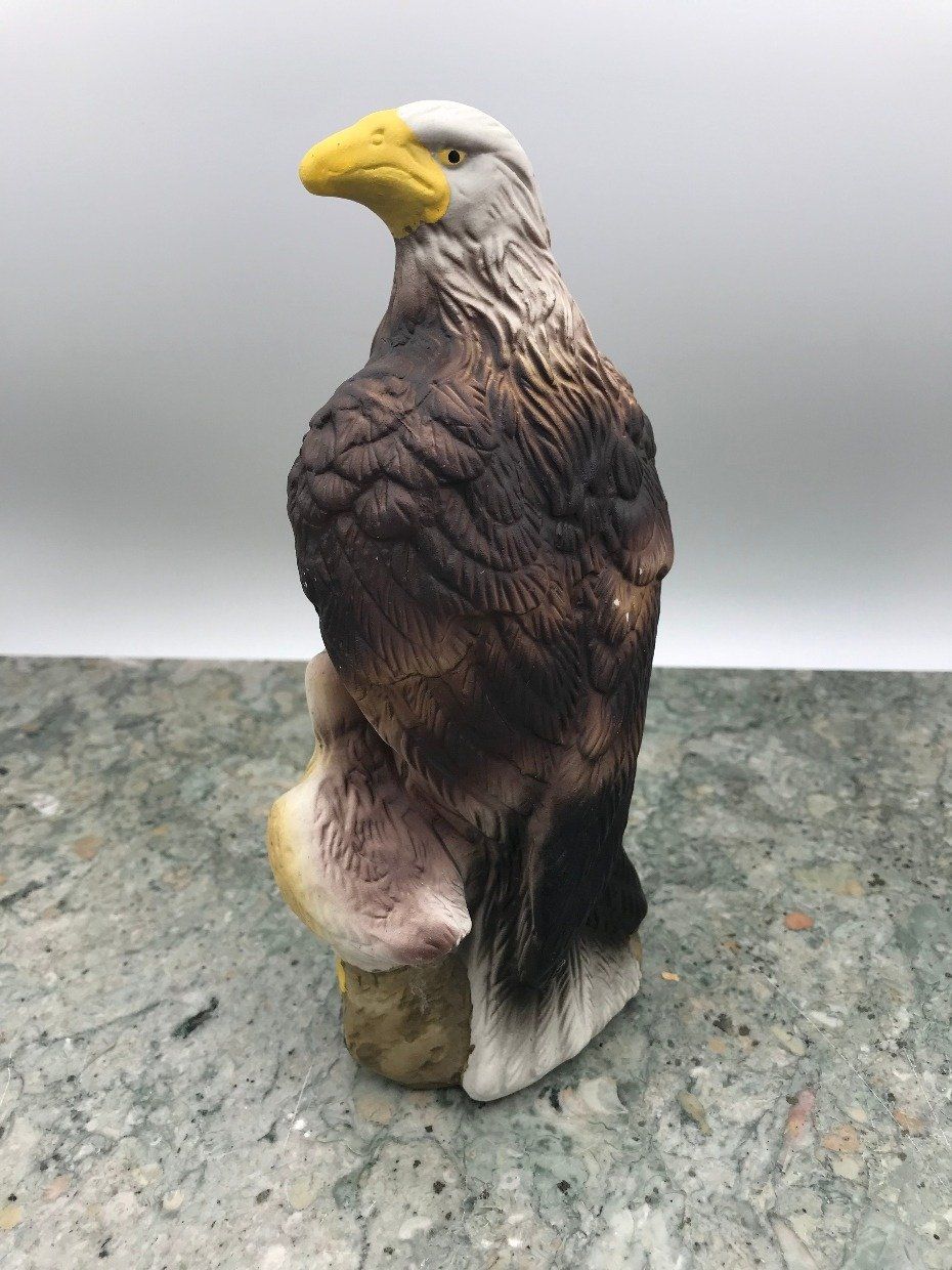 Painted Bisque Porcelain Mother Eagle w Chick 2