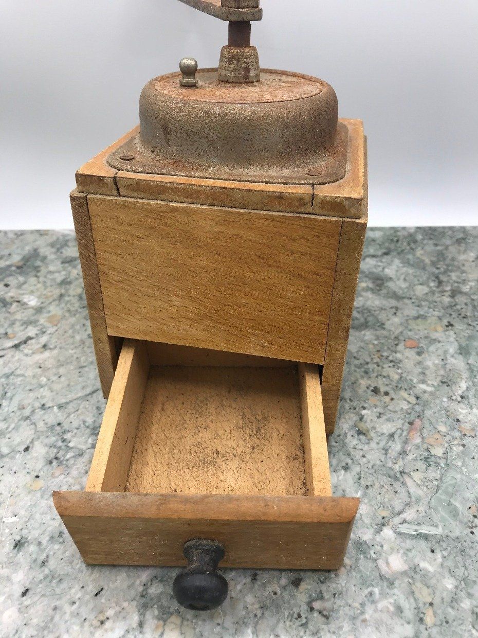 Antique Mini Wooden Coffee Grinder 2