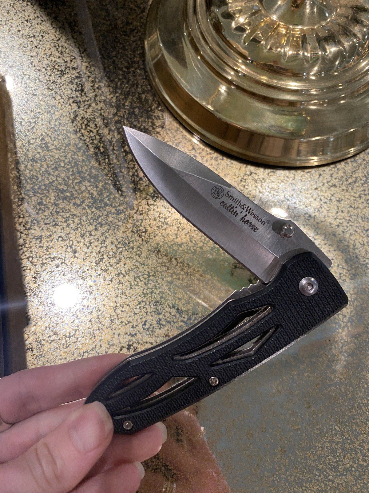 Vintage c.1980s Smith & Wesson Cuttin' Horse Pocket Knife Model No. CH0028 2