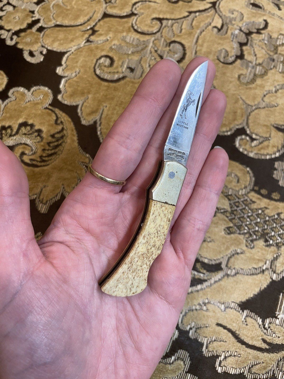 Parker Cut Co. Little Mustang Surgical Steel Japan Single Blade Vintage Pocket Knife 7