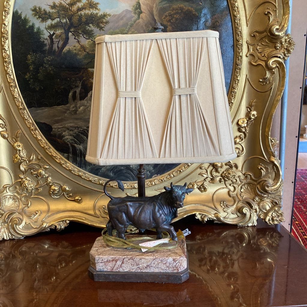 Theodore Alexander Co. Bronze Like Cow Lamp #268 3