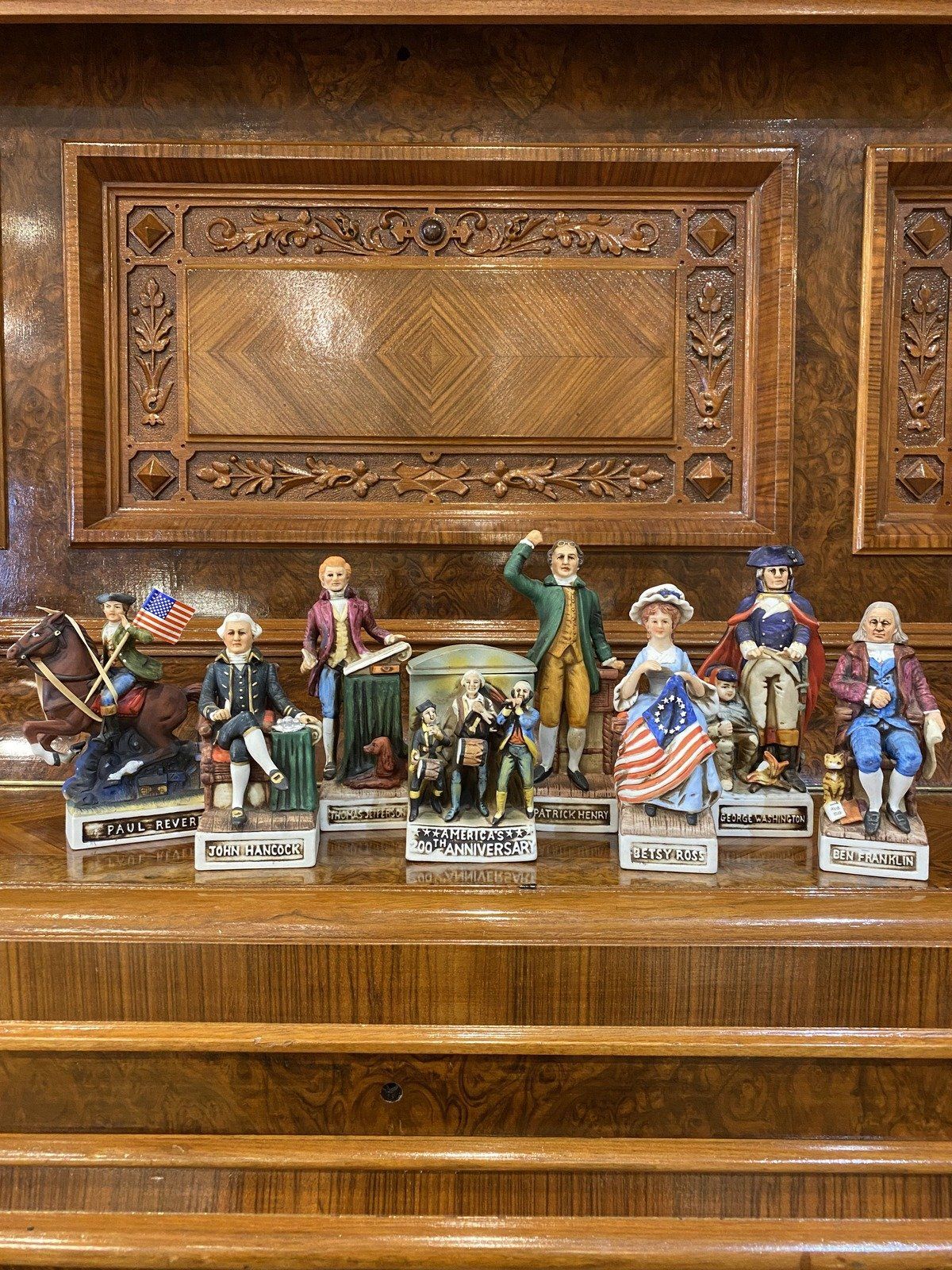 Mini McCormick Americana Historians Bisque Bourbon Decanters