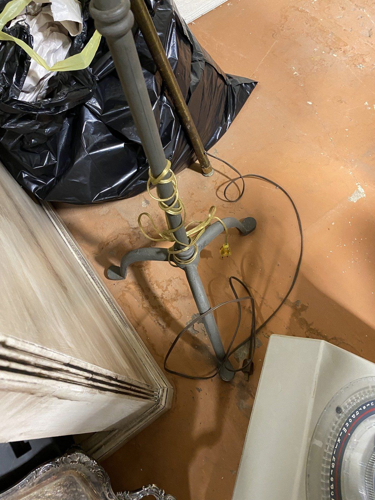 Vintage Heavy Metal Floor Lamp with Shade 2