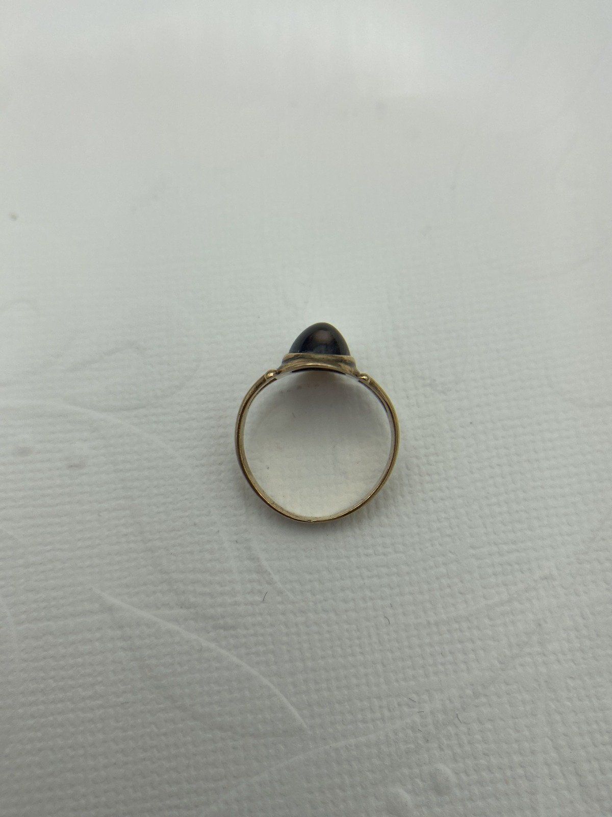Antique Victorian 14k Rose Gold Faintly Amethyst Bezel Cab Cut Ring w Spilt Shoulders 4
