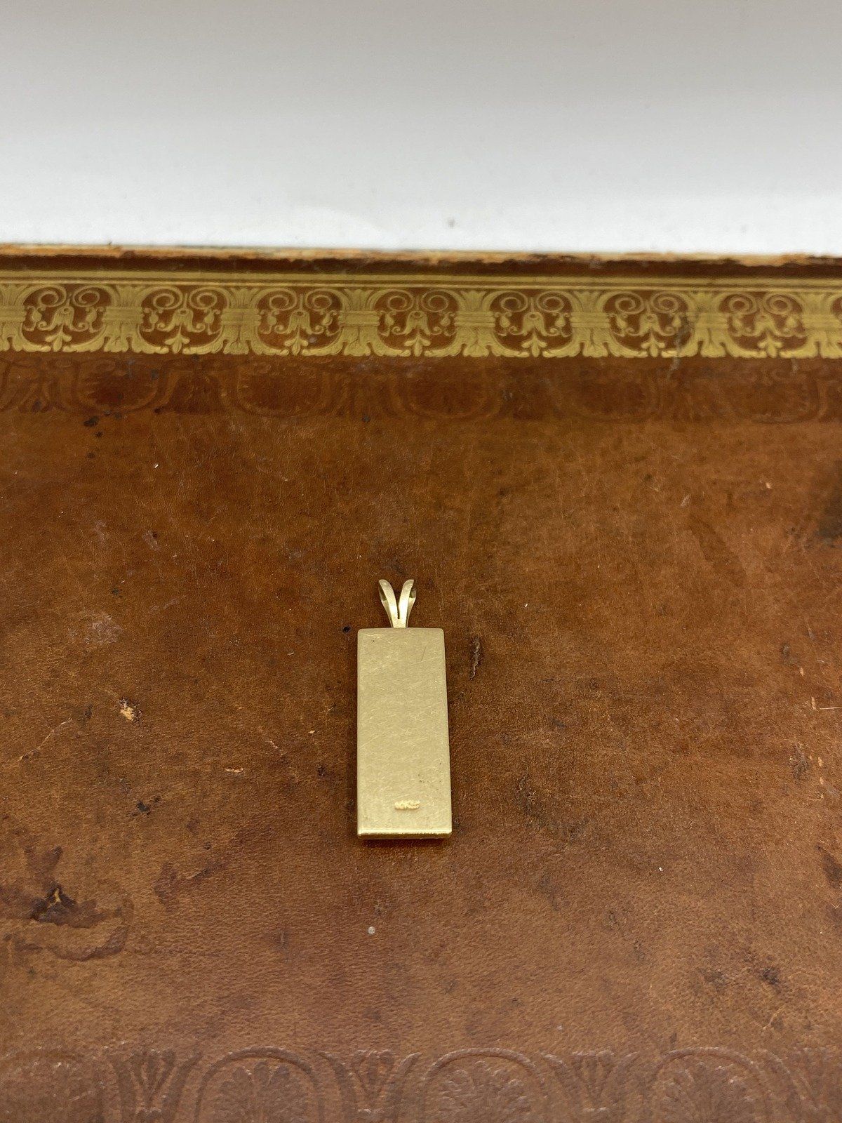 14k Solid 8.5g Gold Ingot Bar Drop Pendant 2
