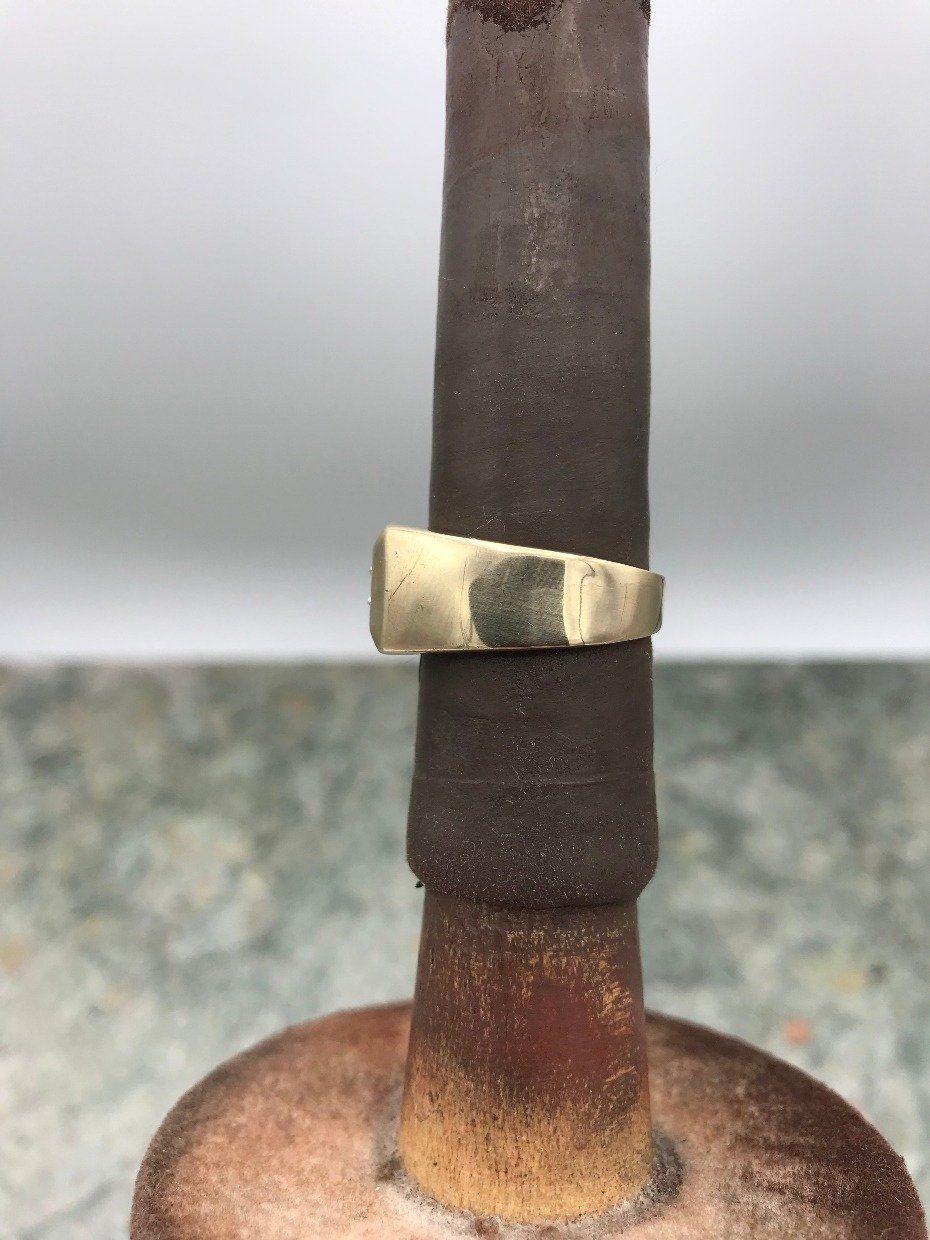 14k Gold Men's Square Framed .10ct Illusion Set Diamond Ring 2