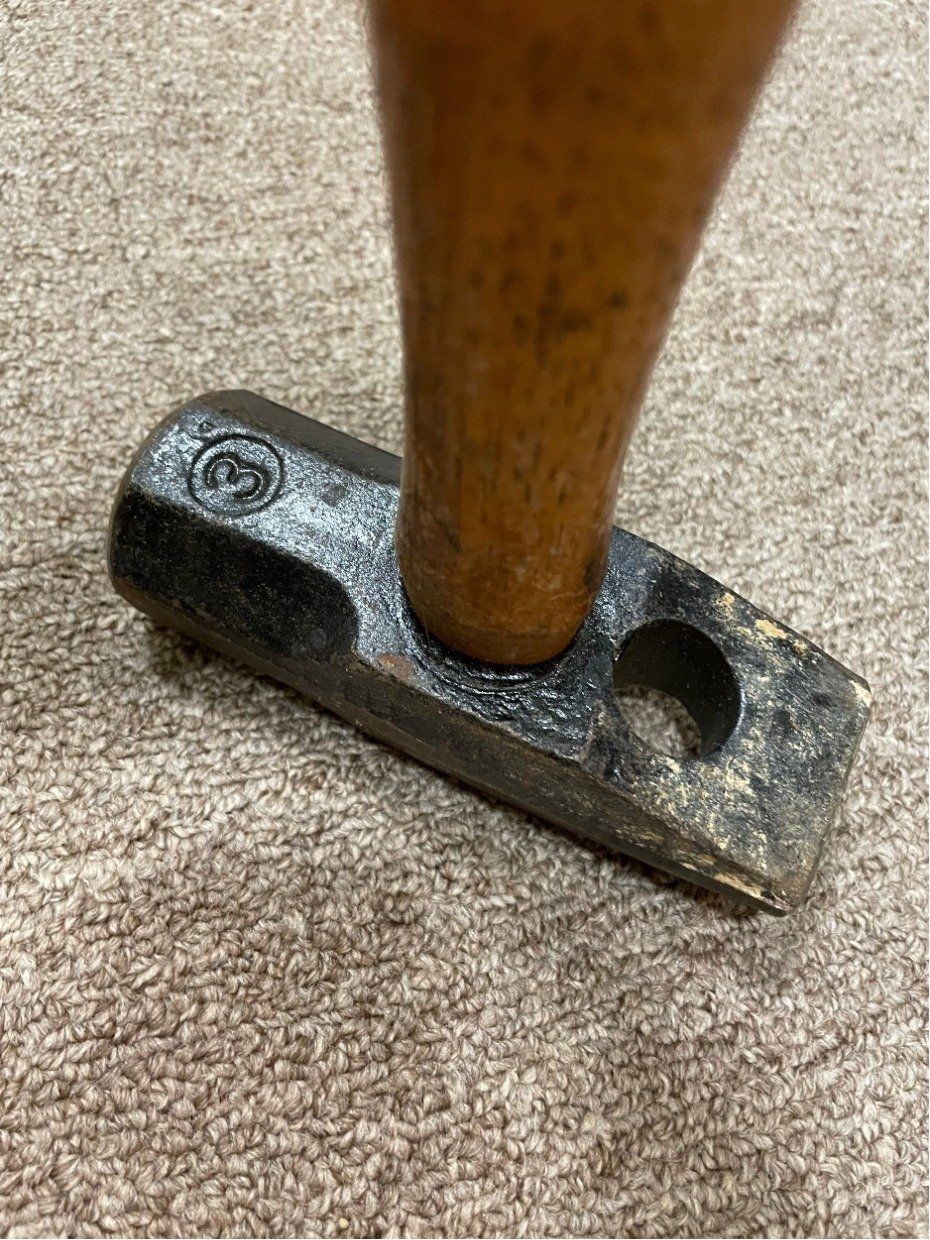 Vintage 16L No.3 Cross Pein Hammer w Faint Maker's Mark 2