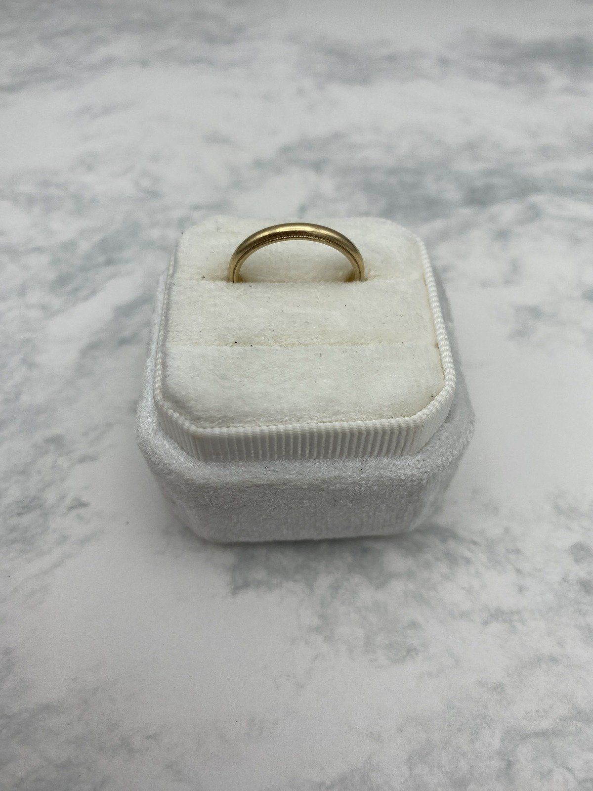 Vintage Mid Century 14k Gold Milgrain Edge Ring Band 3