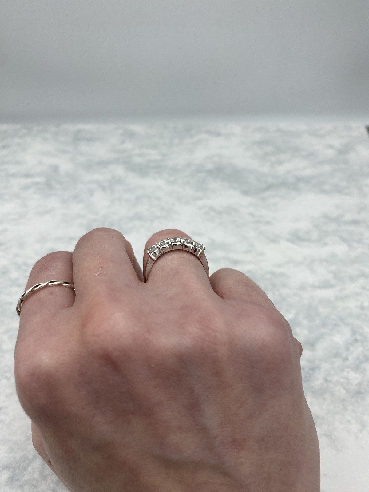18k White Gold 1ctw Pave Set Ladies Diamond Ring Band 9