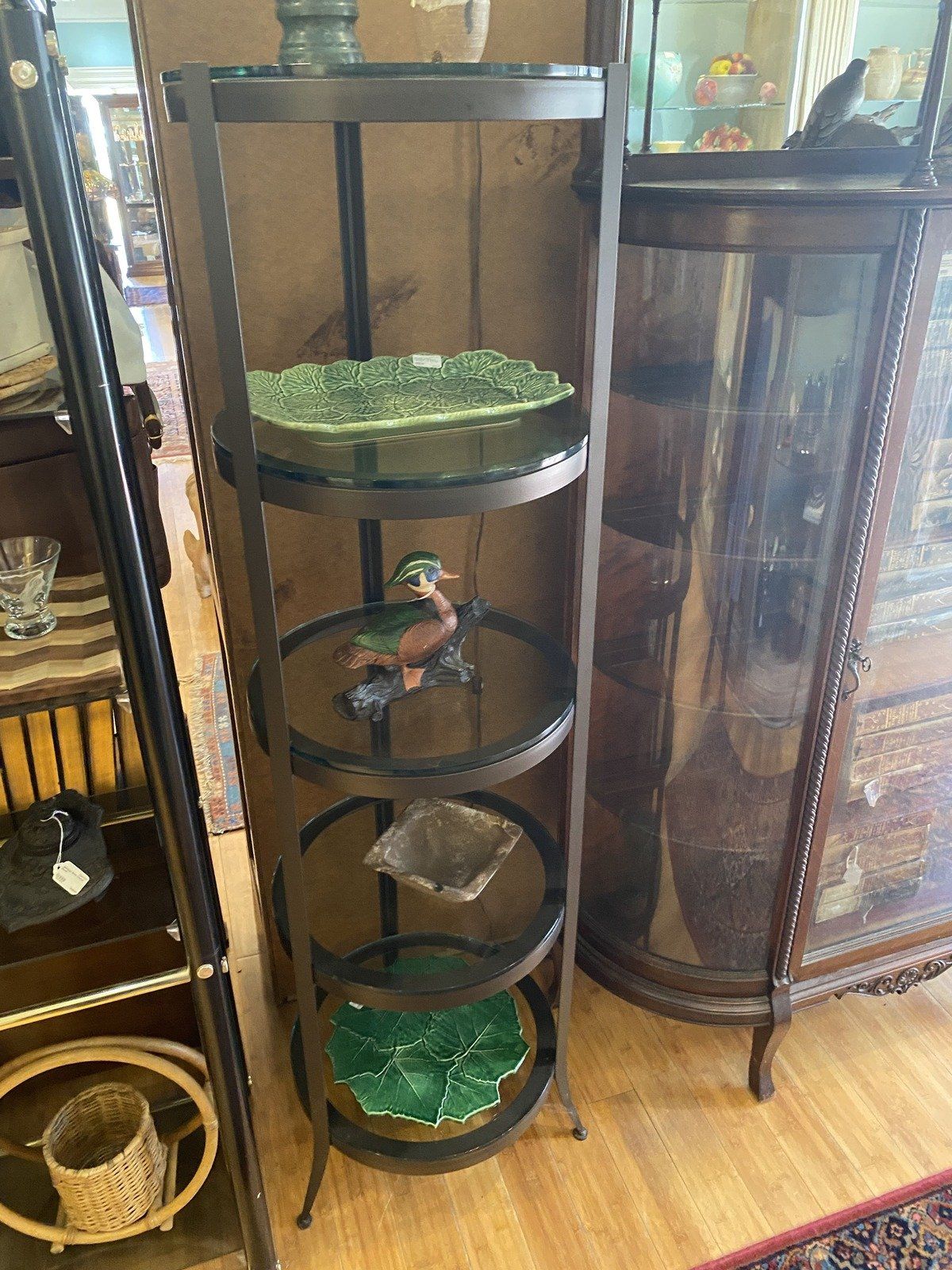 Cylinder Open Display w Glass Shelves #328