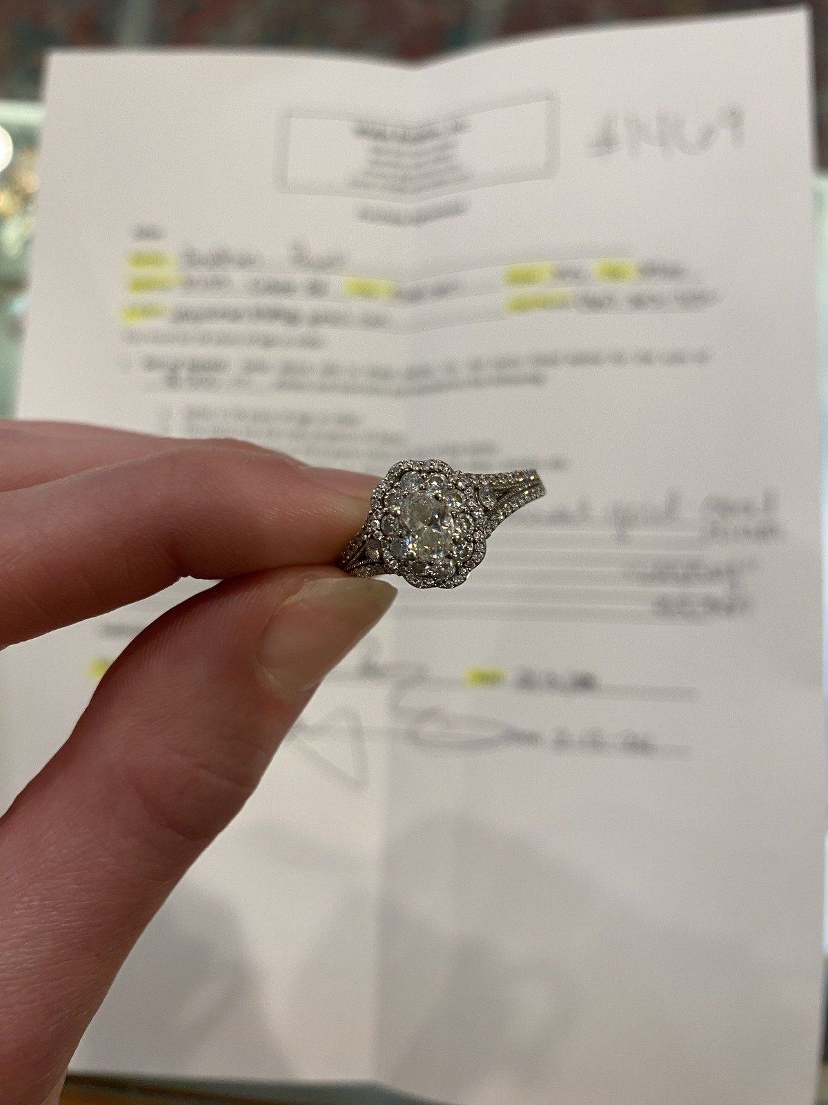 14k White Gold Disney Special Edition 1ct Center Oval Diamond Bridal Ring 11