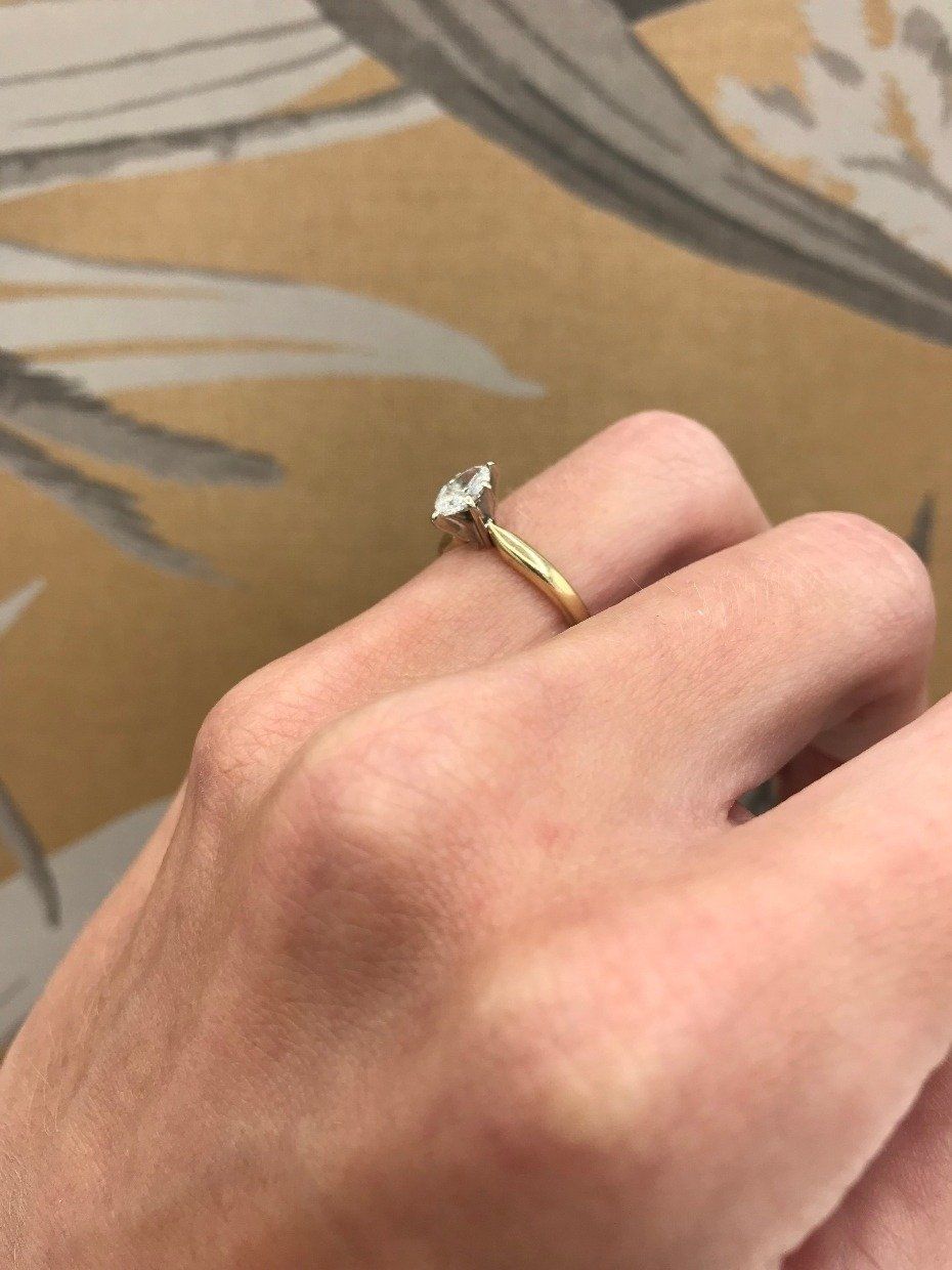 14k Gold .5ct Marquise Diamond Engagement Ring 7