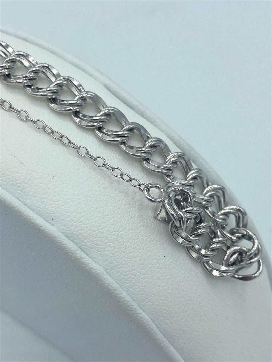 Vintage Forstner Sterling Tennis Charm Bracelet 2