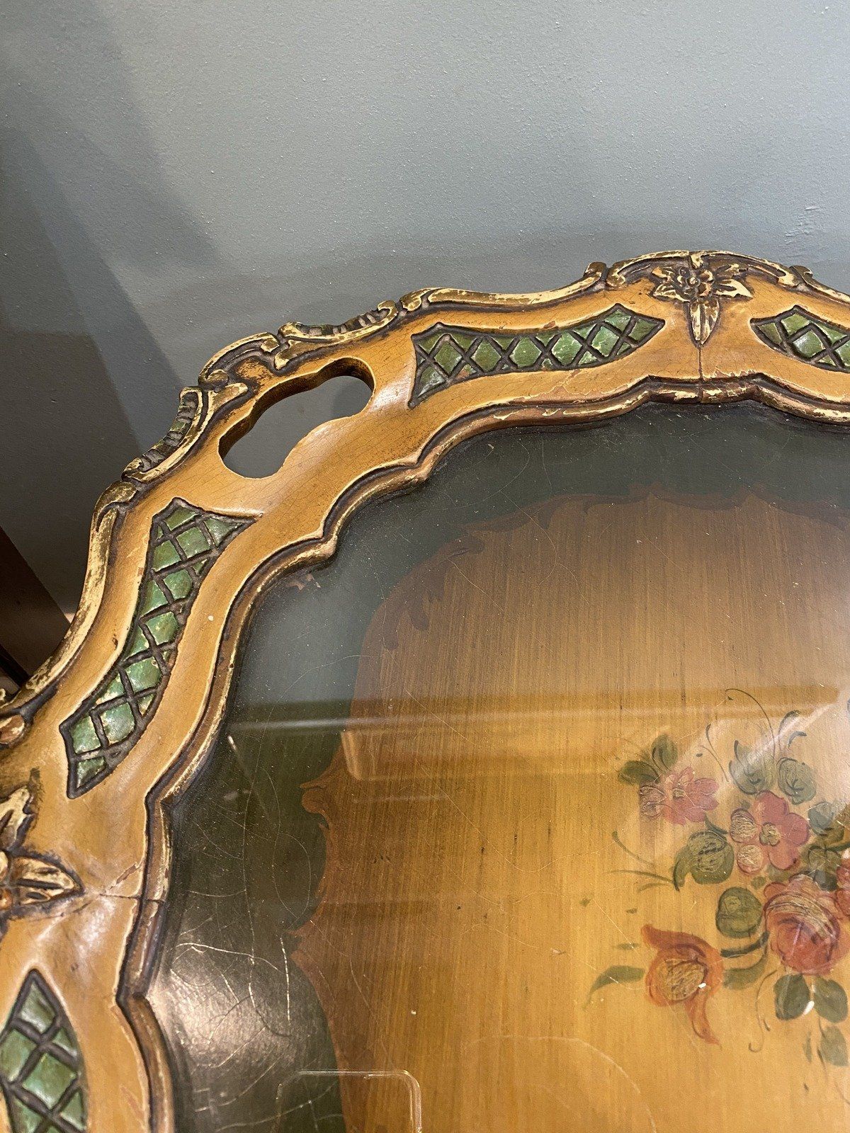 Antique Louis XV Repro Rococo Style Lift Buffet Tray Table 3