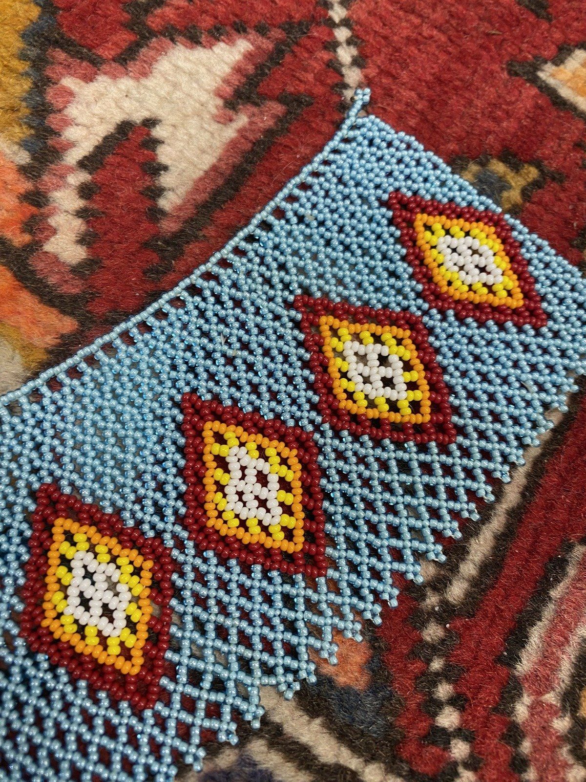 Native American Hand Crafted Ceremonial Seed Beaded Adornment 5