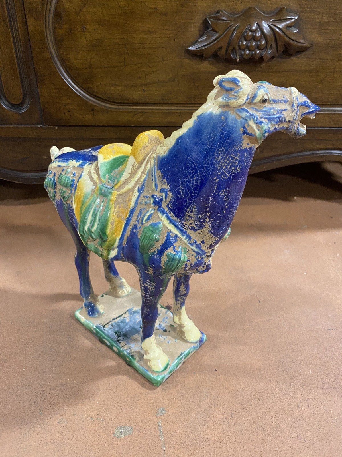 Ceramic Antique Vintage Repro Chinese Horse Statuette 6