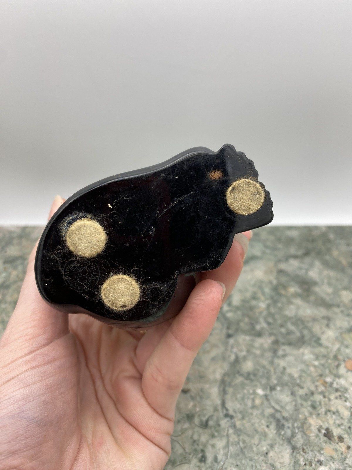 Vintage French Baccarat Black Crystal Molded Cat Sculpture #2675 5