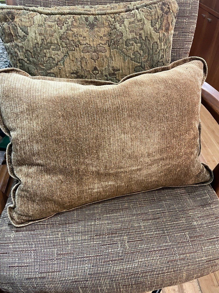 Rectangular Golden Brown Chenille Throw Pillow