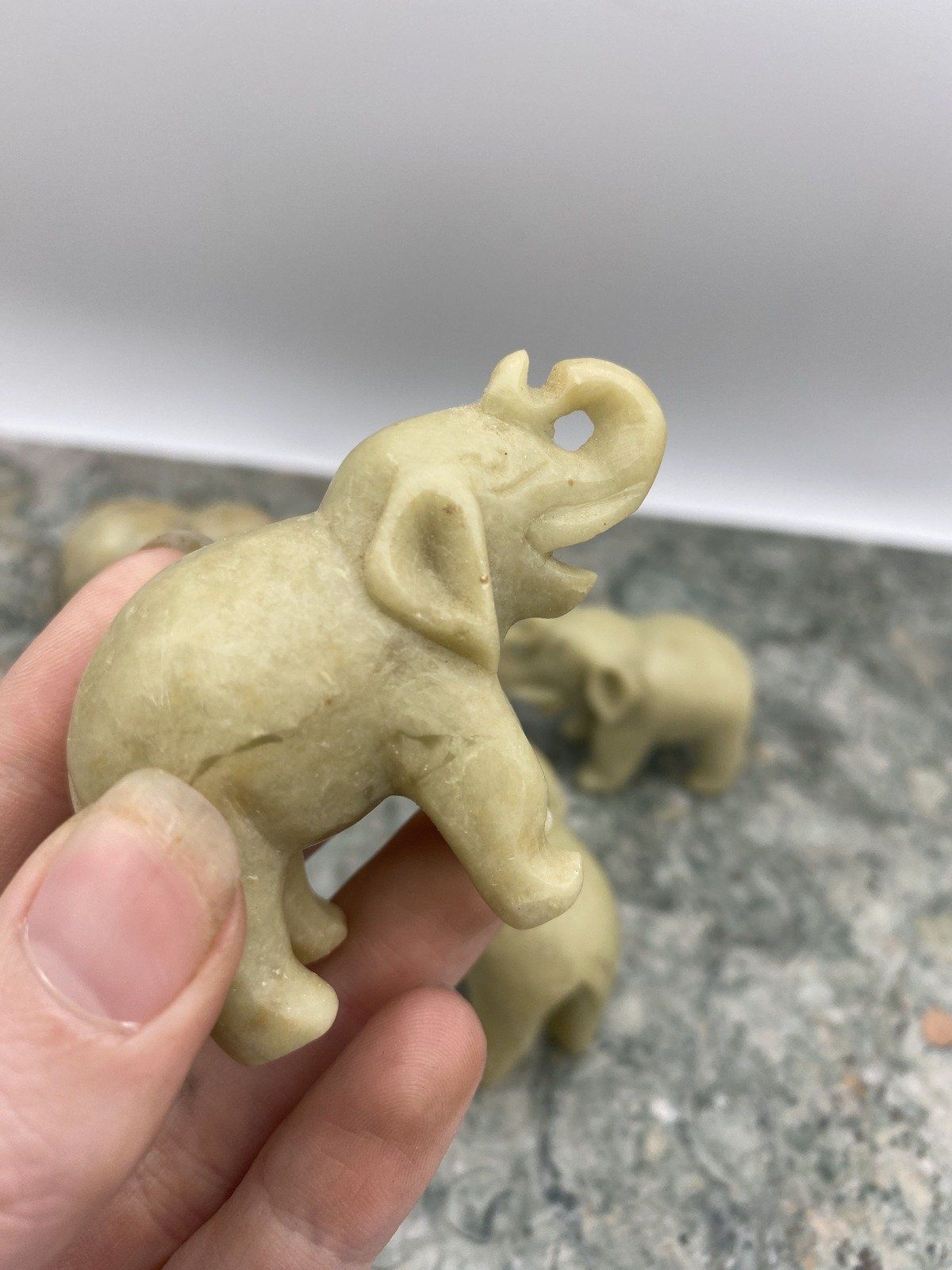 Carved Soapstone Elephant Figurines #1064 (each) 3