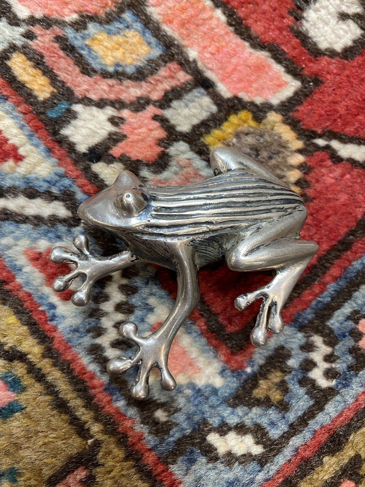 Sterling Figural Frog Belt Buckle