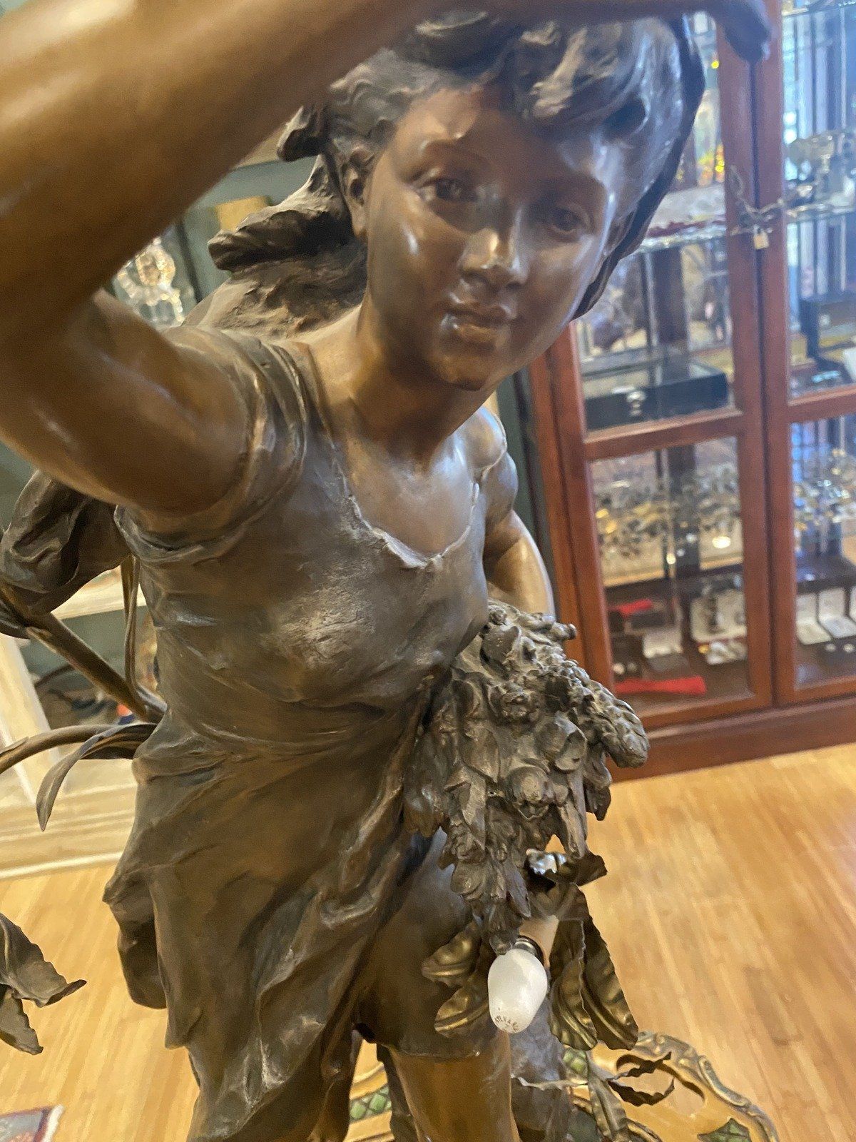 Dans Les Pres Moreau Art Nouveau Lamp #250 5