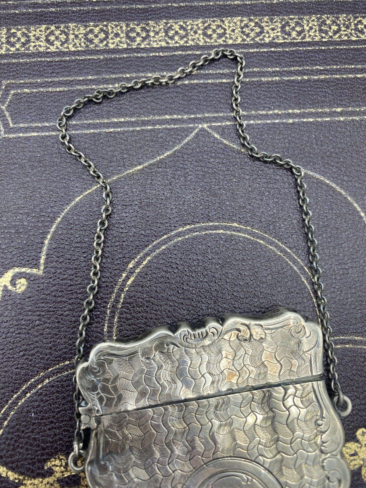 Antique c.1858 Sterling Silver Chatelaine Dance/Notecard Holder 6