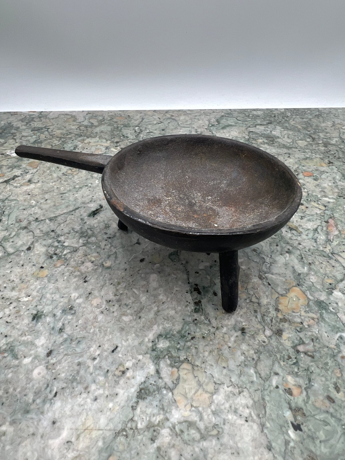 Mini Antique Cast Iron Three-Legged Skillet Spider Pan 18th-19th C