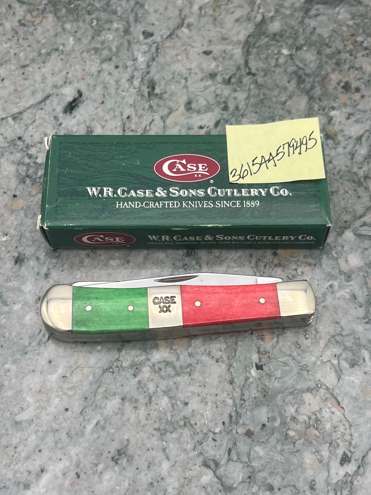 2001 Case XX 6254 SS Italian Flag Trapper Pocket Knife w/ Box USA