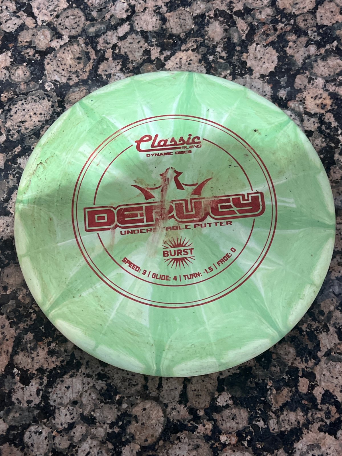 Dynamic Discs Deputy Classic Blend Burst Understable Putter Green