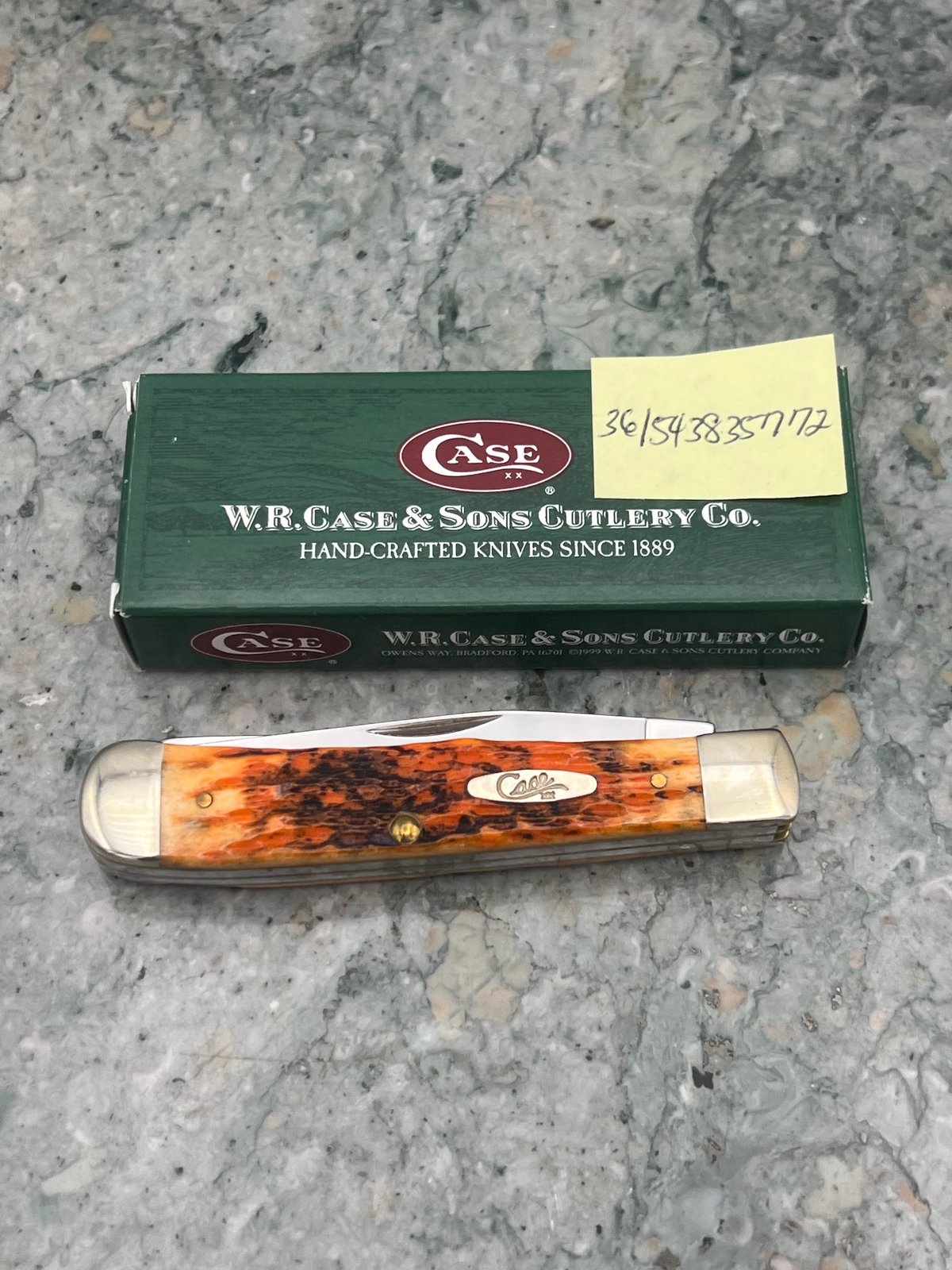 2004 Case XX 6254 SS Burnt Orange Jigged Bone Trapper Pocket Knife w/ Box